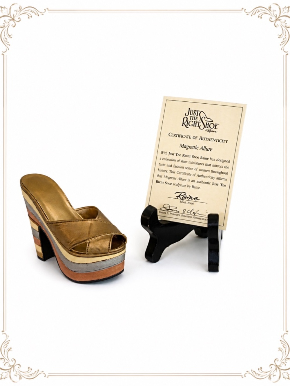 Just the Right Shoe by Raine Magnetic Allure Miniature Shoe Sculpture w/ COA